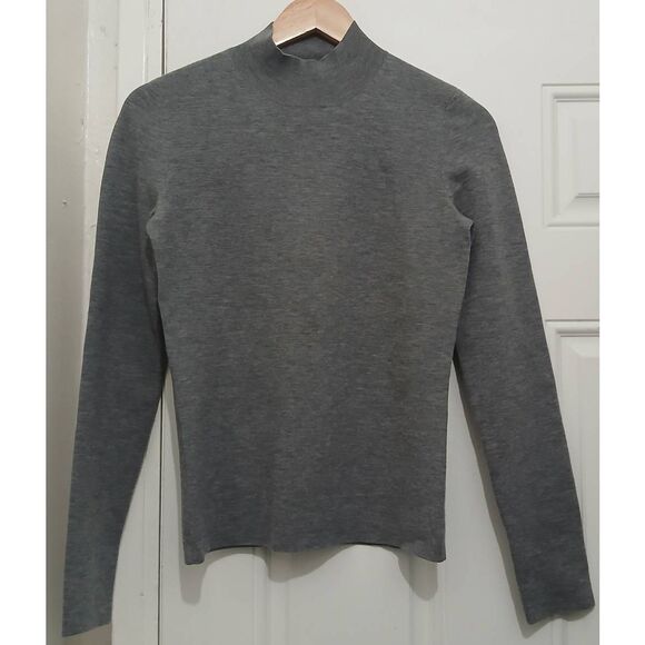 Joseph fine merino wool womens small mockneck sweater gray - Picture 2 of 9